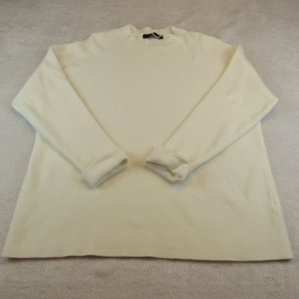 Lillusory Ribbed Oversized Sweater Womens S Cream White Like New Crew Neck Knit